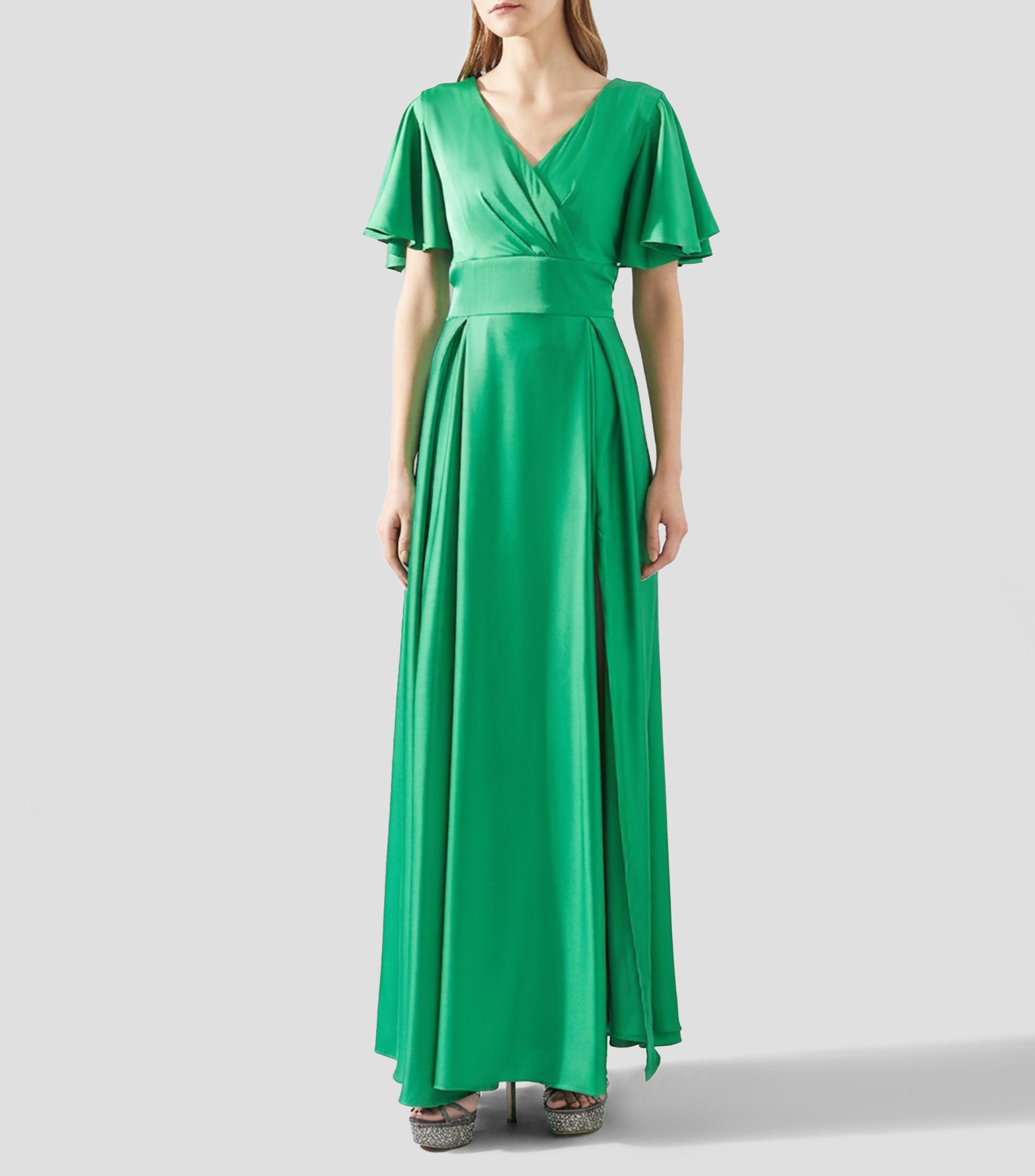 Vestido de fiesta largo liso Mujer
